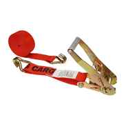 US CARGO CONTROL 2" x 50' Red Ratchet Strap w/ Double J Hook 5050WH-RED